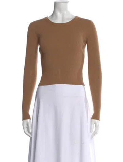 Pre-owned A.l.c Scoop Neck Long Sleeve Top In Neutral