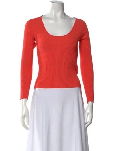 Pre-owned A.l.c Scoop Neck Long Sleeve Top In Orange