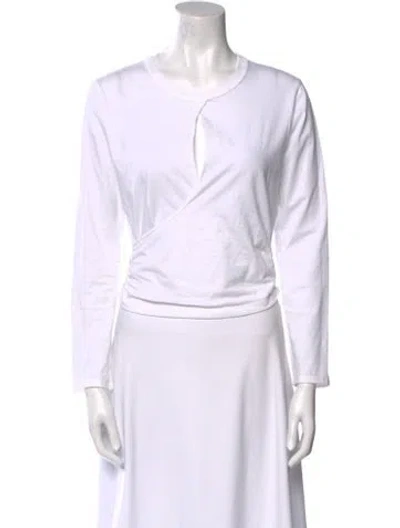 Pre-owned A.l.c Scoop Neck Long Sleeve Top In White