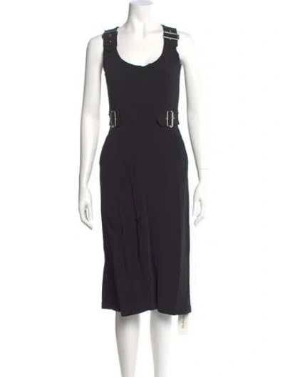 Pre-owned A.l.c Scoop Neck Midi Length Dress In Black