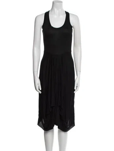 Pre-owned A.l.c Scoop Neck Midi Length Dress In Black