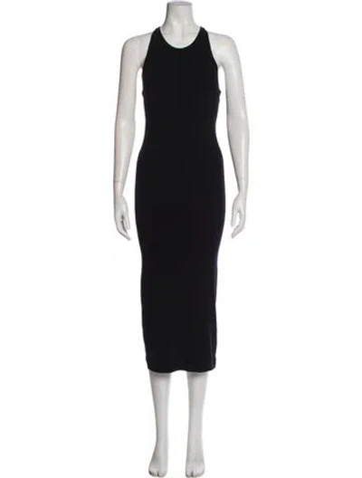 Pre-owned A.l.c Scoop Neck Midi Length Dress In Black
