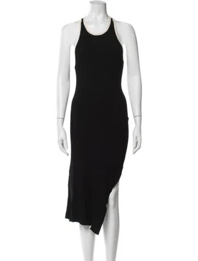 Pre-owned A.l.c Scoop Neck Midi Length Dress In Black