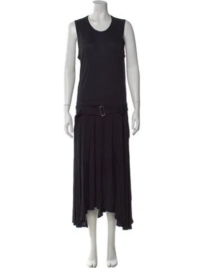 Pre-owned A.l.c Scoop Neck Midi Length Dress In Blue