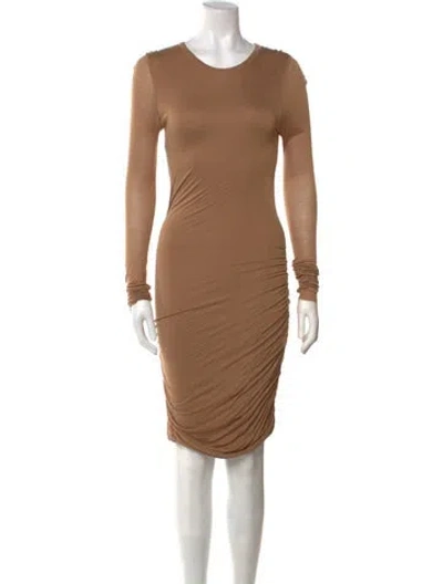 Pre-owned A.l.c Scoop Neck Midi Length Dress In Brown