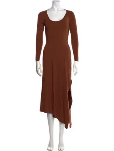 Pre-owned A.l.c Scoop Neck Midi Length Dress In Brown