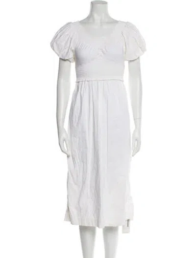 Pre-owned A.l.c Scoop Neck Midi Length Dress In Neutral