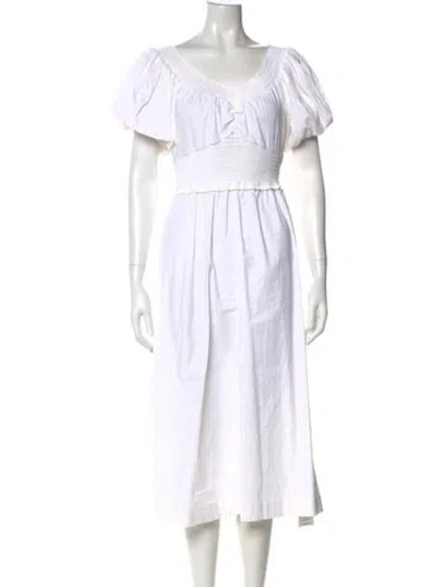 Pre-owned A.l.c Scoop Neck Midi Length Dress In Neutral