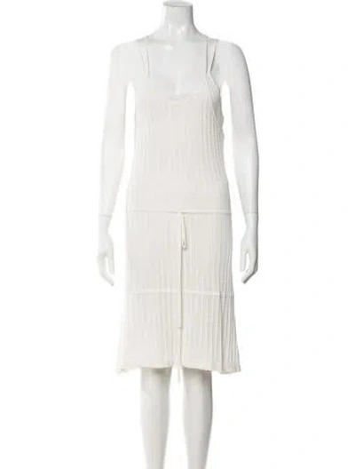Pre-owned A.l.c Scoop Neck Midi Length Dress In Neutral