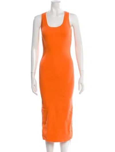 Pre-owned A.l.c Scoop Neck Midi Length Dress In Orange