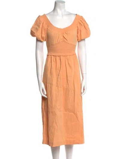 Pre-owned A.l.c Scoop Neck Midi Length Dress In Orange