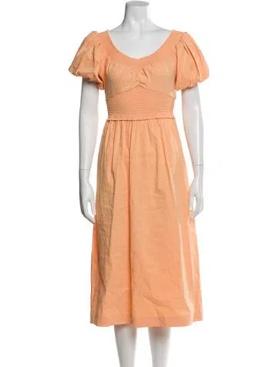 Pre-owned A.l.c Scoop Neck Midi Length Dress In Orange