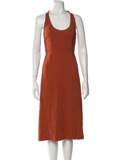 Pre-owned A.l.c Scoop Neck Midi Length Dress In Orange