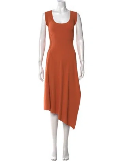 Pre-owned A.l.c Scoop Neck Midi Length Dress In Orange