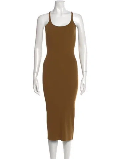 Pre-owned A.l.c Scoop Neck Midi Length Dress W/ Tags In Brown