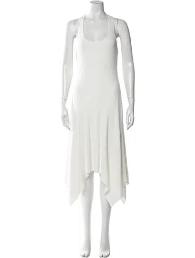 Pre-owned A.l.c Scoop Neck Midi Length Dress In White