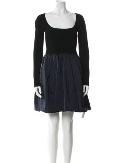 Pre-owned A.l.c Scoop Neck Mini Dress In Black