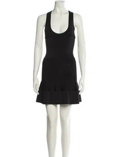 Pre-owned A.l.c Scoop Neck Mini Dress In Black