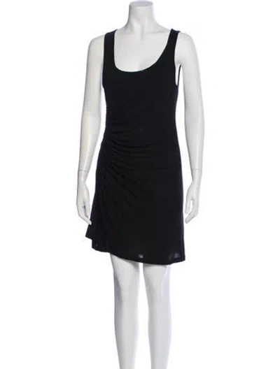Pre-owned A.l.c Scoop Neck Mini Dress In Black