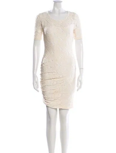 Pre-owned A.l.c Scoop Neck Mini Dress In Neutral
