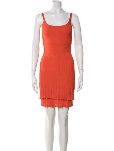 Pre-owned A.l.c Scoop Neck Mini Dress In Orange