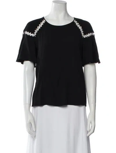 Pre-owned A.l.c Scoop Neck Short Sleeve Blouse In Black