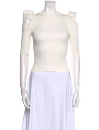 Pre-owned A.l.c Scoop Neck Short Sleeve Crop Top In Neutral