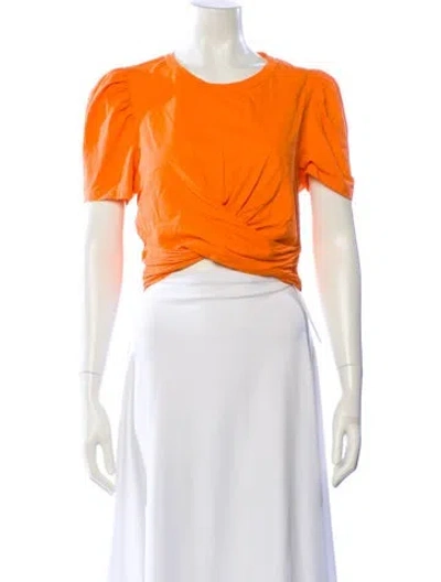Pre-owned A.l.c Scoop Neck Short Sleeve Crop Top In Orange