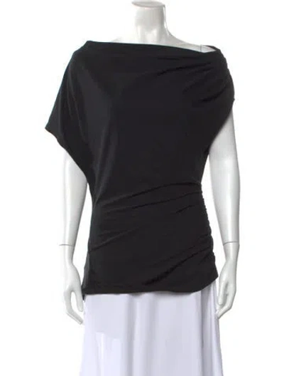 Pre-owned A.l.c Scoop Neck Short Sleeve Top In Black