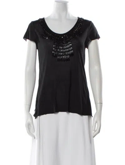 Pre-owned A.l.c Scoop Neck Short Sleeve T-shirt In Black