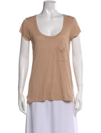 Pre-owned A.l.c Scoop Neck Short Sleeve T-shirt In Neutral
