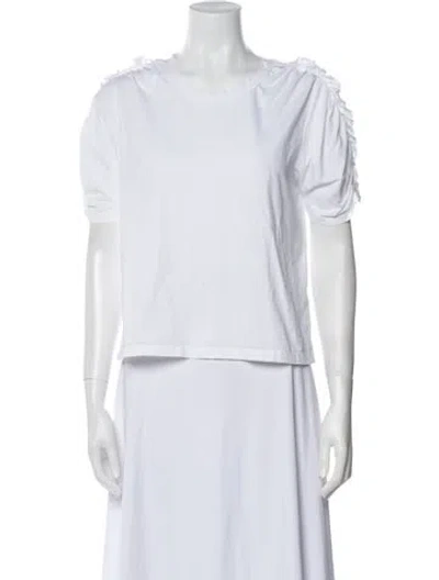 Pre-owned A.l.c Scoop Neck Short Sleeve T-shirt In White