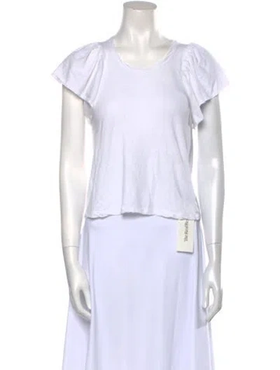 Pre-owned A.l.c Scoop Neck Short Sleeve T-shirt In White