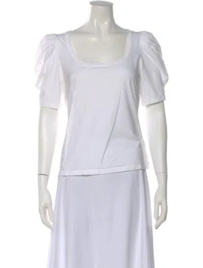 Pre-owned A.l.c Scoop Neck Short Sleeve T-shirt In White