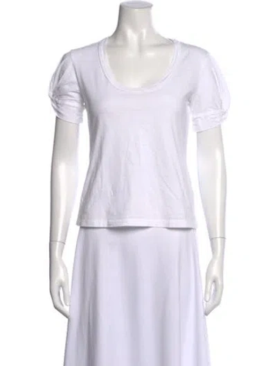 Pre-owned A.l.c Scoop Neck Short Sleeve T-shirt In White