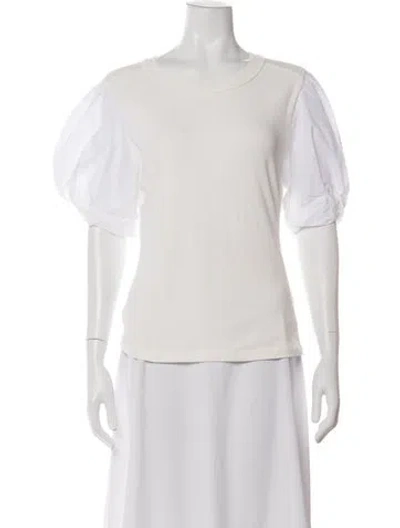 Pre-owned A.l.c Scoop Neck Short Sleeve T-shirt In White