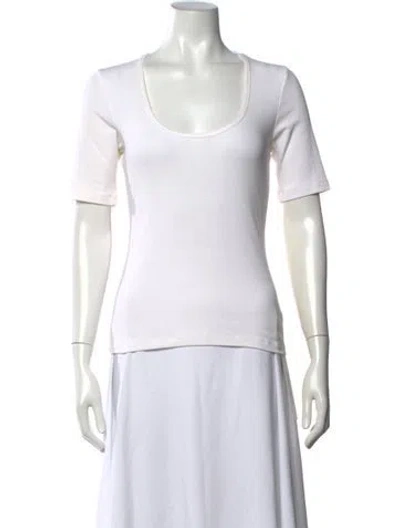 Pre-owned A.l.c Scoop Neck Short Sleeve T-shirt In White