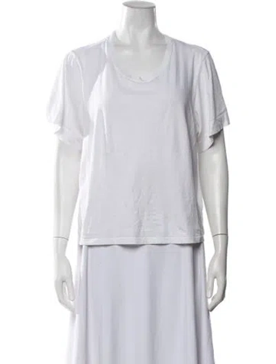 Pre-owned A.l.c Scoop Neck Short Sleeve T-shirt In White