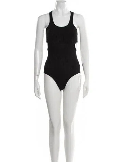 Pre-owned A.l.c Scoop Neck Sleeveless Bodysuit In Black