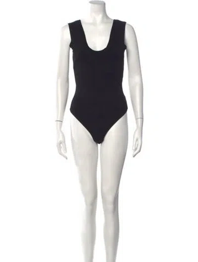 Pre-owned A.l.c Scoop Neck Sleeveless Bodysuit In Black