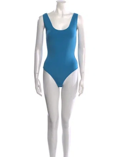 Pre-owned A.l.c Scoop Neck Sleeveless Bodysuit In Blue