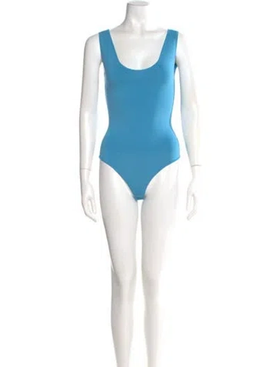Pre-owned A.l.c Scoop Neck Sleeveless Bodysuit In Blue