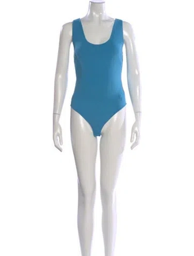 Pre-owned A.l.c Scoop Neck Sleeveless Bodysuit In Blue