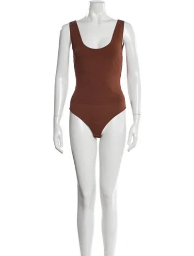 Pre-owned A.l.c Scoop Neck Sleeveless Bodysuit In Brown