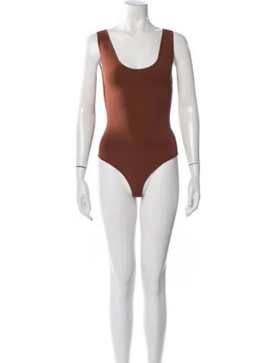 Pre-owned A.l.c Scoop Neck Sleeveless Bodysuit In Brown