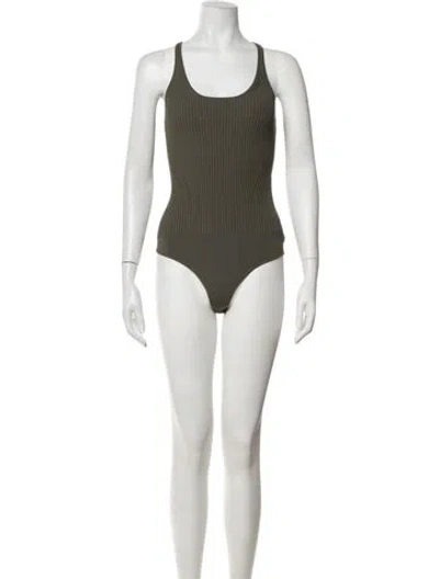 Pre-owned A.l.c Scoop Neck Sleeveless Bodysuit In Green