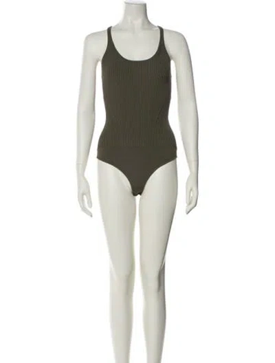 Pre-owned A.l.c Scoop Neck Sleeveless Bodysuit In Neutral