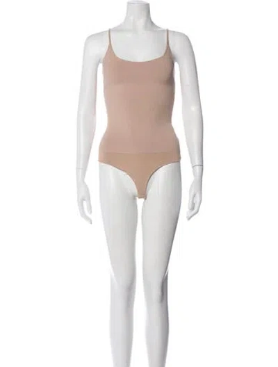 Pre-owned A.l.c Scoop Neck Sleeveless Bodysuit In Neutrals