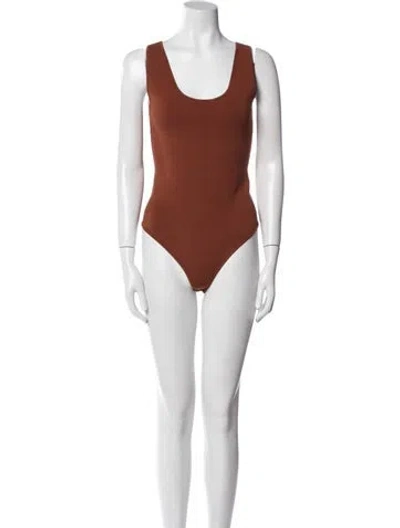 Pre-owned A.l.c Scoop Neck Sleeveless Bodysuit In Orange