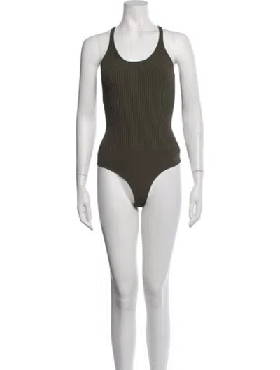 Pre-owned A.l.c Scoop Neck Sleeveless Bodysuit W/ Tags In Green